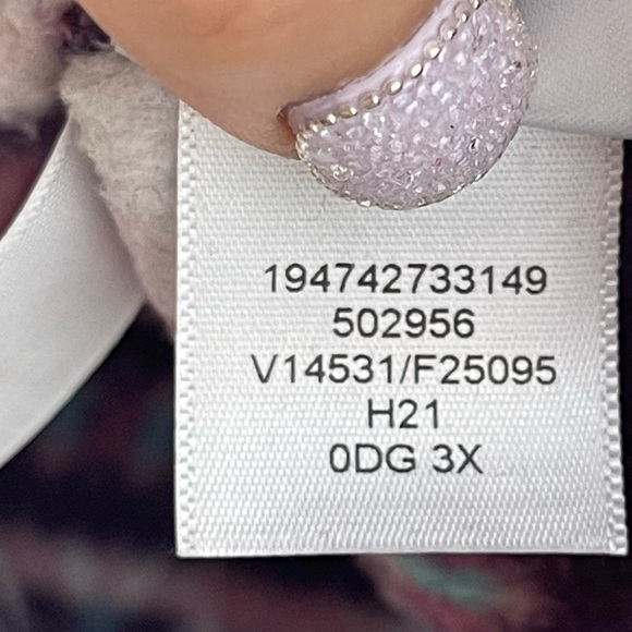 Lands' End 1/4 Zip Fleece Fair Isle Pullover Sweatshirt Size 3X Mock Neck Pink - Picture 10 of 12